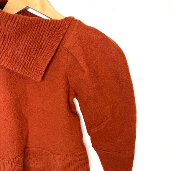 Ulla Johnson Riley Puff Sleeve SHRUNKEN Sweater In Orange Size XXS - Picture 7 of 15